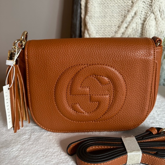 Tan Crossbody Purse Designer likeness fringe tassel - Picture 2 of 6